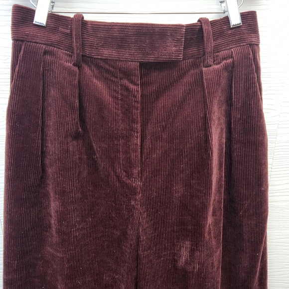 Banana Republic Rivoli Relaxed Dark Cherry Red Burgundy Corduroy Wide Leg Pants - Picture 5 of 9